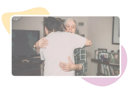 embrassade avec un adulte Prader Willi